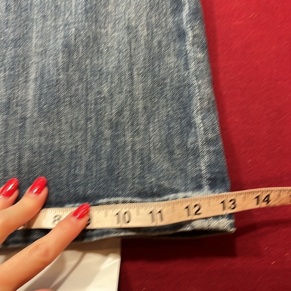 EXPRESS Wide Leg Super High Rise Baggy blue Jeans women Size 12R Regular stretch - Picture 8 of 16